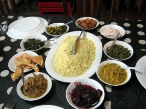 Rice with assorted curries and vegetables Interesting travel experiences in Asia