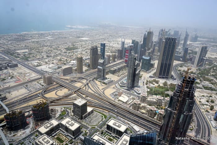 Sheikh Zayed Road, at the top burj khalifa