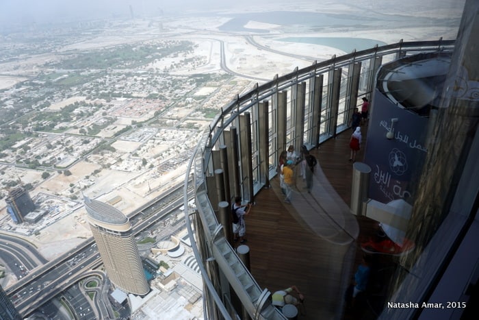 Looking at the terrace from Level 125 at the top burj khalifa