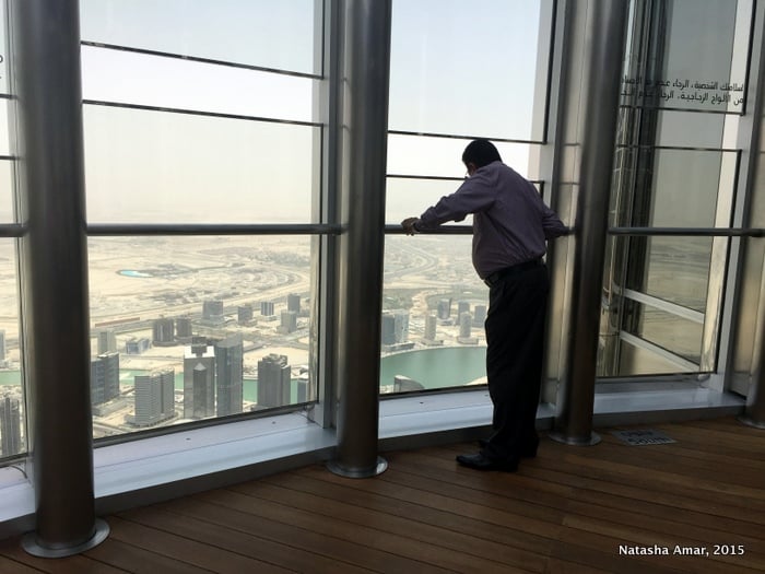 Outdoor terrace of the observation deck on Level 124 at the top burj khalifa