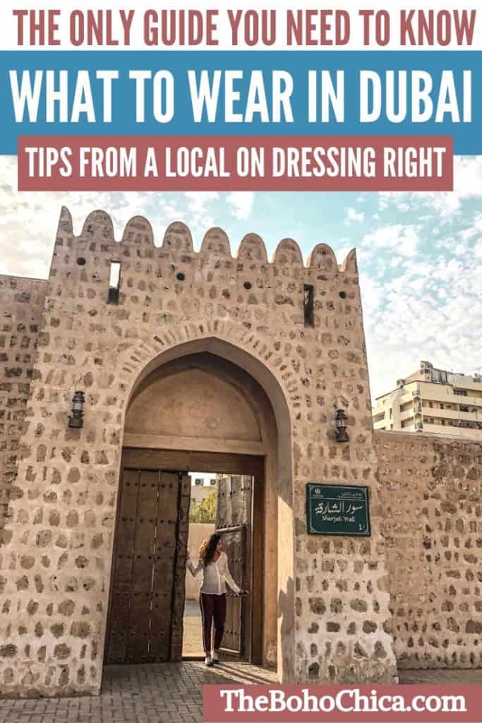 What To Wear in Dubai: The Ultimate Dubai Packing List tells you how to pack for Dubai and the right Dubai dress code, whether it’s a desert safari, shopping mall, mosque, beach, or nightclub in Dubai you’re going to. My tips on Dubai clothing and fashion are from the perspective of a Dubai born and raised expat along with style tips for both men and women to help you gain cultural context when you pack for Dubai. #Dubai #VisitDubai #PackingList #DubaiPackingList 