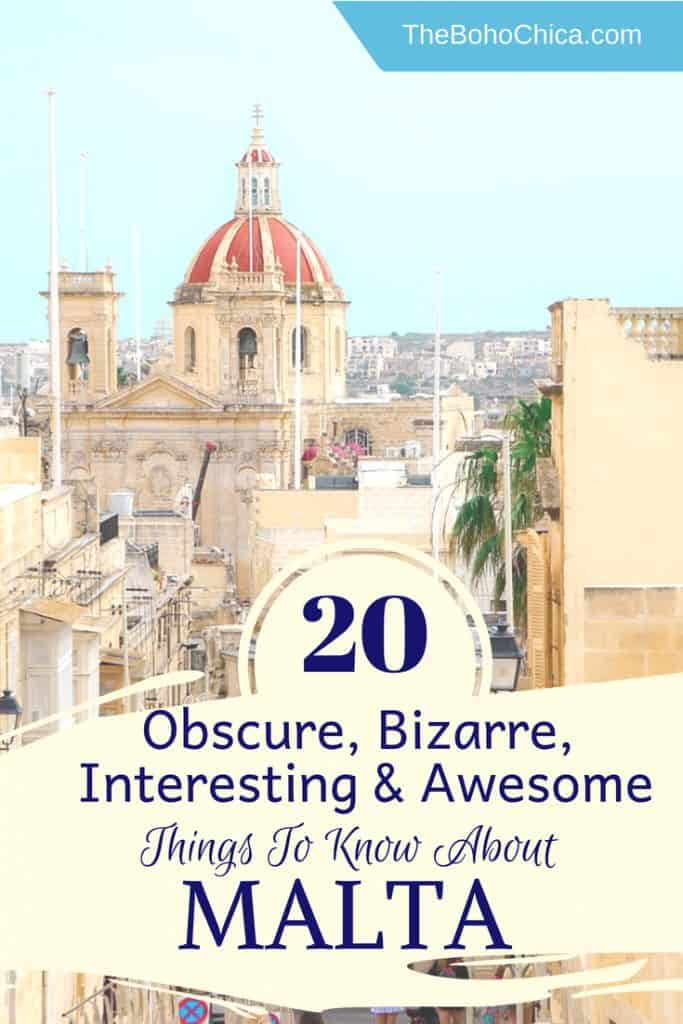 You might have not thought about Malta for you next Mediterranean trip, but there are so many reasons to plan a trip to this beautiful archipelago nation that sees over 300 days of sunshine. Here are some obscure, bizarre and interesting things to know about Malta. No.s 4, 8 and 17 might REALLY surprise you!