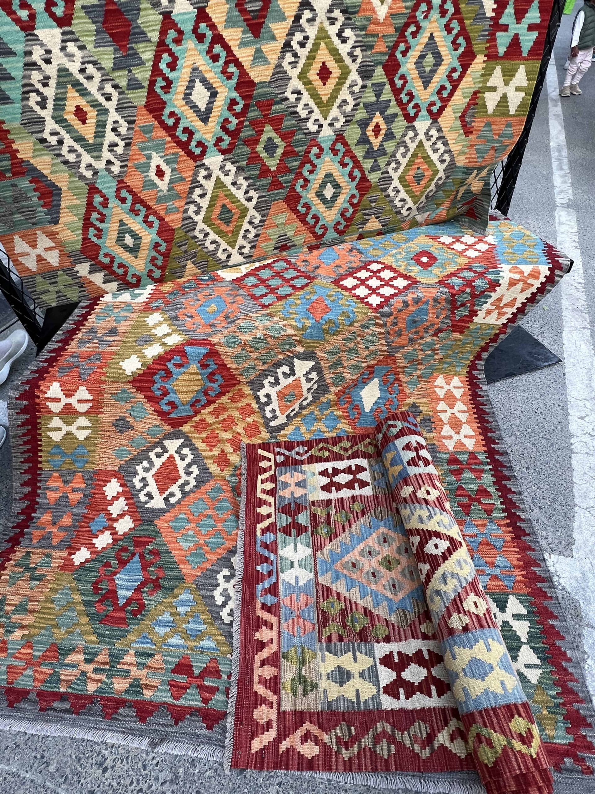 Persian rugs on a street in Dubai