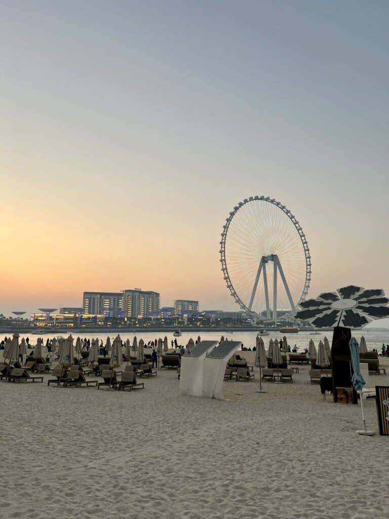 The world's largest ferris wheel Ain Dubai, as seen from JBR Beach 