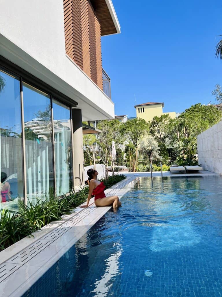 Private heated seawater pool at Bayou Villas